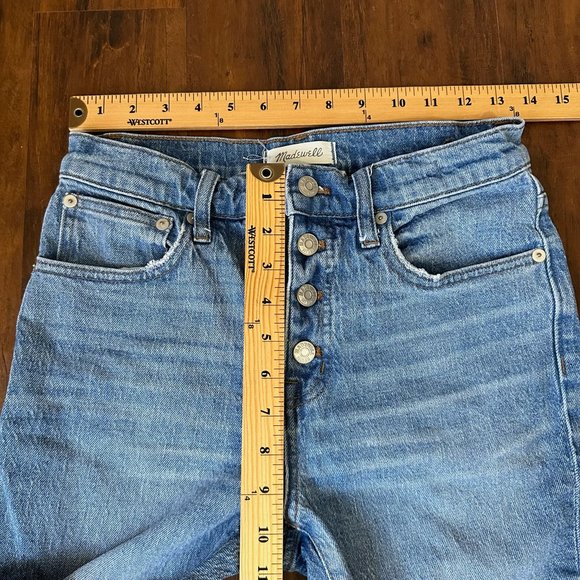 MADEWELL Cali Demi Boot Button Fly Jeans in Comfort Stretch Dory Wash - Picture 11 of 12